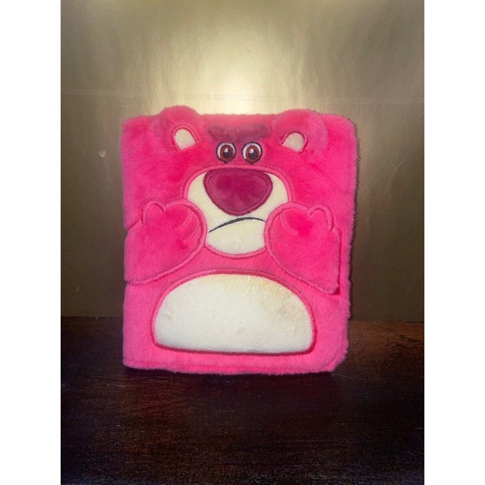 Disney Lotso‎ Huggin Bear Plush Journal Notebook Pink Fuzzy Toy Story